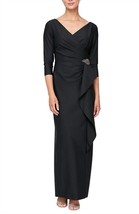 Alex Evenings ruched column dress in Charcoal - size 6 - £93.77 GBP