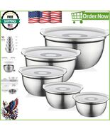5-Piece Stainless Steel Mixing Bowls Set with Airtight Lids - Kitchen Mu... - $922.97 MXN