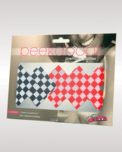 Peekaboos Off The Wall Checkered Pasties - 2 Pairs 1 Black/1 Red - £16.60 GBP