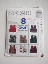 1995 McCalls Sewing Pattern 7778 Girls Lined Vest 8 Styles Size 7-10 Vintage Cut - £8.34 GBP