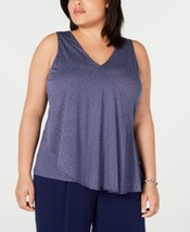 MICHAEL Michael Kors Womens Plus Modal Blend Printed Tank Top, Navy, Size 0X - £34.76 GBP