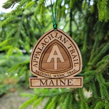 Appalachian Trail MAINE Ornament Christmas American Wood Engraved 3.25&quot; ME - £14.50 GBP