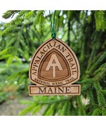 Appalachian Trail MAINE Ornament Christmas American Wood Engraved 3.25&quot; ME - £14.73 GBP