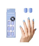 KISS imPRESS No Glue Mani Press On Nails, Color, &#39;Baby why so Blue&#39;, Blu... - $8.81+