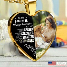 Personalized Heart Necklace Gift for Daughter Always Remember Mom Love You-N435 - £30.61 GBP+