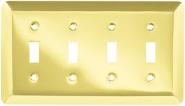 BRAINERD 126530 Stamped Steel Round Quad Toggle Switch Wall Plate / Switch Plate - £11.98 GBP