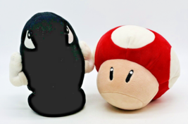 Bullet Bill Super Mushroom All Star Collection Plush Super Mario Bros Lot of 2 - £14.18 GBP