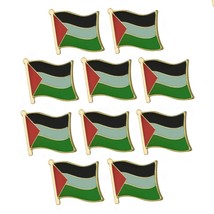 10 PALESTINE FLAG PINS 0.5&quot; Palestinian Pride Lapel Pin Hat Tie Tack Bad... - $12.95