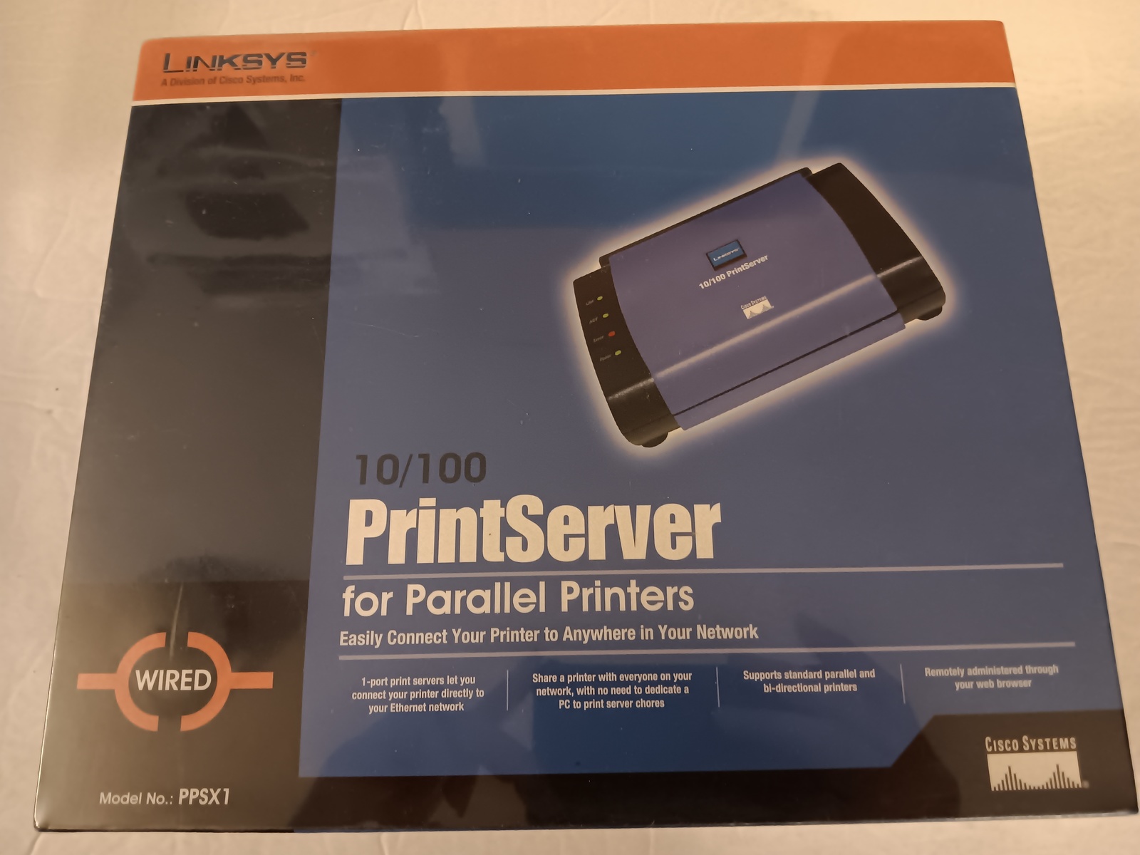 Cisco-Linksys PPSX1 EtherFast 10/100 1-Port Print Server For Parallel Printers  - $74.99