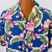 Pineapple Juice Hawaiian Aloha L Shirt Flowers Leaves Coconut Buttons Tropical - £26.97 GBP