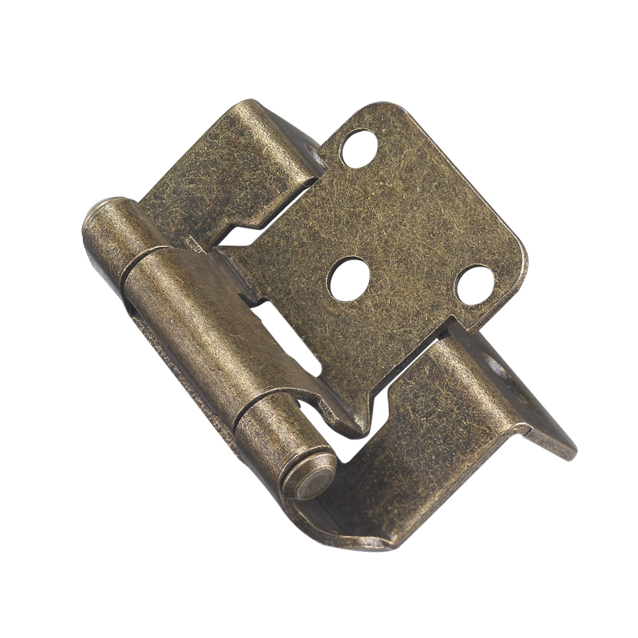 Style Selections 2-Pack 1/2-in Aged Brass Self-Closing Flush Cabinet Hinge - $7.00