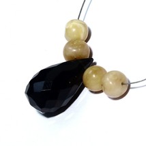Smoky Quartz Faceted Drop Jasper Beads Natural Loose Gemstone Making jew... - £2.34 GBP