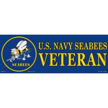 U.S. Navy Seabees Veteran Bumper Sticker 3&quot;X6-1/2&quot; - £6.69 GBP