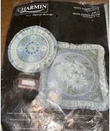 Vintage Charmin Jan-Lynn Cross Stitch Clock &amp; Pillow Kit Unused Open Box - £20.41 GBP