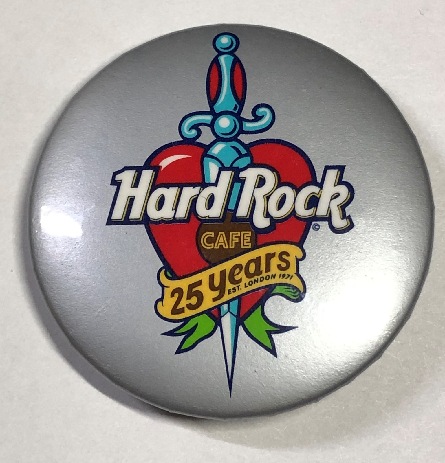 Primary image for Hard Rock Cafe 25th Anniversary Pinback Button