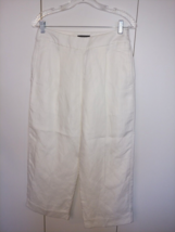 J. Crew Ladies Ivory Lined Pleated Cropped PANTS-6P-NWT-LINEN/LYOCEL-NICE - £25.16 GBP