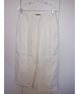 J. CREW LADIES IVORY LINED PLEATED CROPPED PANTS-6P-NWT-LINEN/LYOCEL-NICE - $31.48