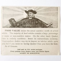 Quaker Oats The World&#39;s Breakfast 1897 Advertisement Victorian Cereal AD... - $19.99