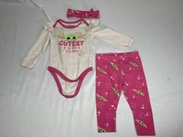 Baby girl Star Wars yoda 3 pc outfit-sz 6-9 months - £8.16 GBP