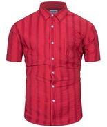 TUNEVUSE Mens Striped Hawaiian Button-Down Shirt Wine Size XL - $185.27 MXN