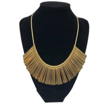 Stella &amp; Dot Gold Tone Layered Metal Women&#39;s Statement Necklace Rope Chain - £19.76 GBP