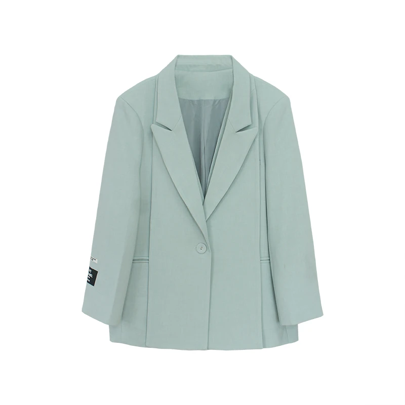 Women Blazers Jackets 2020 Autumn  Style Niche Chic Blue Suit Fake Two Piece Loo - £267.22 GBP