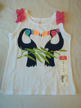 Okie Dokie Girls Tank Top Shirt Love Birds Toucans  4T New W Tags - $8.98