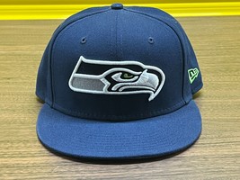 Seattle Seahawks Men’s Blue NFL Football Hat - New Era - 7 ⅜ - £17.98 GBP