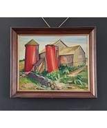 Red Silos - Oil on Canvas by Charlotte Smith Douglas, - Kingston, Rhode ... - $6,420.23 MXN