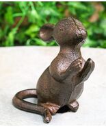 Pack Of 2 Cast Iron Whimsical Standing Mouse Decorative Pen Holder Sculp... - $529.13 MXN