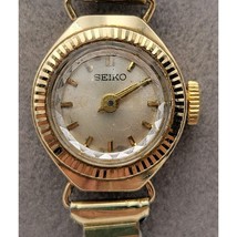 Seiko Watch Women White Dial Gold Plated Manual Wind Round Parts Only Or... - $22.99