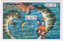 Postcard In Michigan Get Drunk On Water Artist Signed Mitchell - $7.91