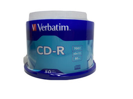 50 Pack Verbatim CD-R Discs 700MB/80min 52x Spindle Silver - £23.35 GBP