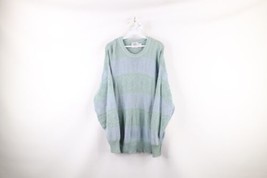 Vintage 90s Streetwear Mens Size XL Pastel Color Block Striped Knit Sweater USA - £40.63 GBP