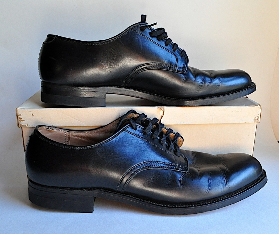 1956 Black Calf Dress Uniform Oxford Shoes 9 1/2 A USAF McCan McElwain 50s VTG Item image 11