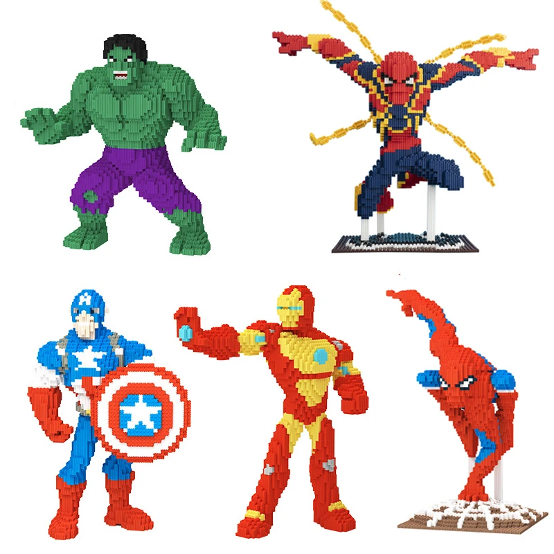 Disney Superhero Diamond Building Blocks Captain America Iron Man Hulk - £46.24 GBP+