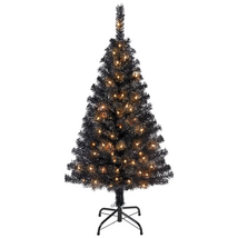 4Ft Pre-Lit Artificial Christmas Tree Halloween Holiday Decoration, Black - $974.31 MXN