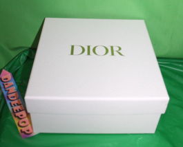 Dior Pebble Texture White Empty Gift Box With Gold Lettering - $29.69