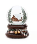 Roman - MUS 6&quot;CABN W/PINETREE 100MM DM PLAID RIBBON&amp;BELLS ON BASE W/U - £21.57 GBP