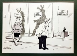Original signed black and white cartoon by Bolinger &quot;CIRCLE OF LIFE&quot; - £14.31 GBP