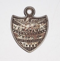 Engraved USPS Silver Mail Tag E.R. Stamps Boyd Texas 1903 - $89.96