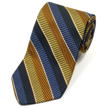Tom James Men&#39;s Tie Diagonal Bold Stripe 100% Silk Navy Blue Multicolor - £11.79 GBP