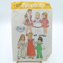 Vintage Sewing PATTERN Simplicity 7197, Childrens 1975 Toddlers Dress an... - $14.52