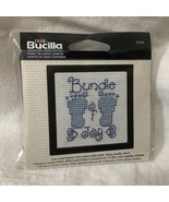 Bucilla Counted Cross Stitch Kit Tiny 3” Baby Feet Picture Frame Inc. NIP - $5.46 CAD