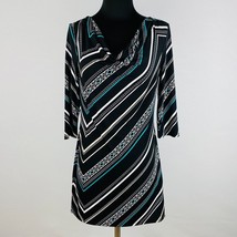 WHBM White House Black Market XS Dress Tunic Top Angled Decorative Stripes - £18.27 GBP