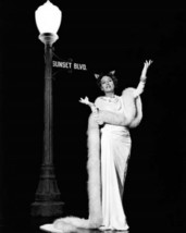 Gloria Swanson full length pose in gown &amp; fur by Sunset Blvd sign poster... - $5.99