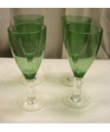 Vintage Acrylic Set of 4 Green Goblets 16 Oz Clear Stemware 11-d - €35,46 EUR