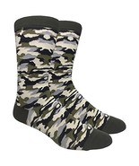 GREEN CAMOUFLAGE  ALL OVER PRINT OUTDOORS MENS MULTICOLOR CREW SOCKS TUB... - €8,91 EUR