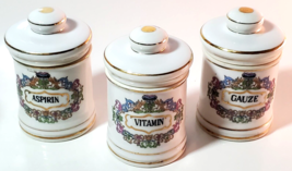 Vintage Chase Porcelain Apothecary Pharmacy Jars with Lids Lot of 3 - $166.70 CAD
