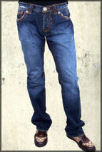 Indian Rock Culture Dakota Rivet Western Rustic Mens Bootcut Jeans Blue NEW 30 - £88.93 GBP